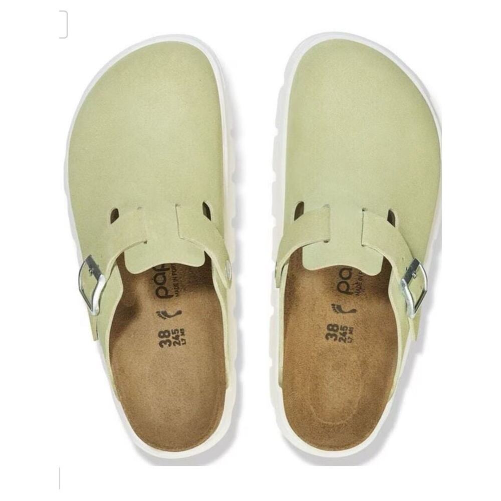 Papillio by Birkenstock Boston Platform Clogs Faded Lime 7 - Picture 3 of 4